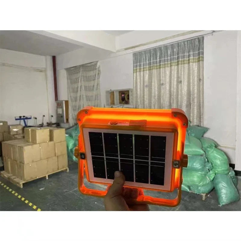 New Rechargeable Solar Flood Light Outdoor Portable LED Reflector Spotlight Rechargeable Projector Floodlight Construction Lamp