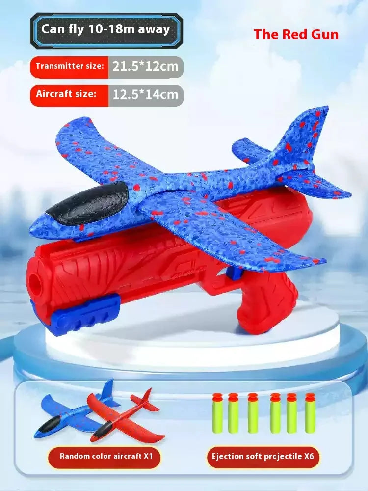 Airplane toy boy, rubber band powered fighter jet, hand thrown space model simulation, model assembly, handmade production