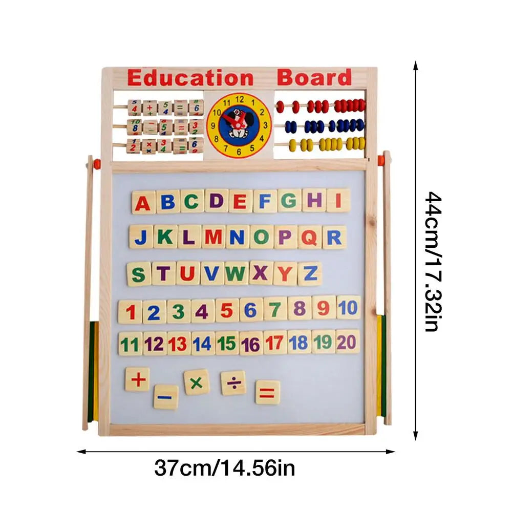 Magnetic Blackboard Double-Sided Magnetic Whiteboard Magnetic Dry Erase Board With Abacus Bracket Type Wooden Art Easel Standing