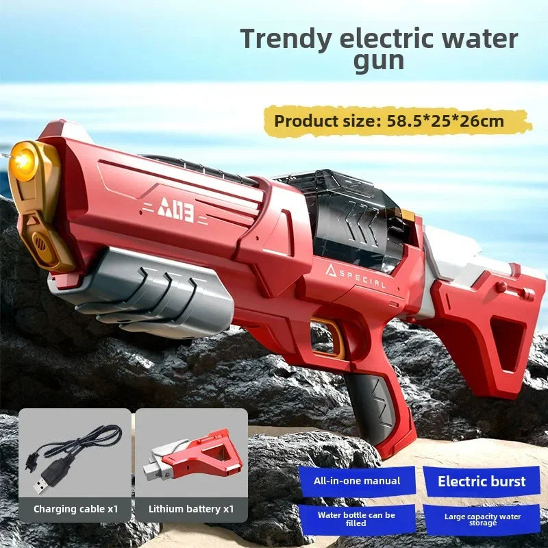 Electric Water Gun Continuous Firing Watergun Automatic Water Absorption Large Capacity Squirt Gun Pool Beach Outdoor Toy