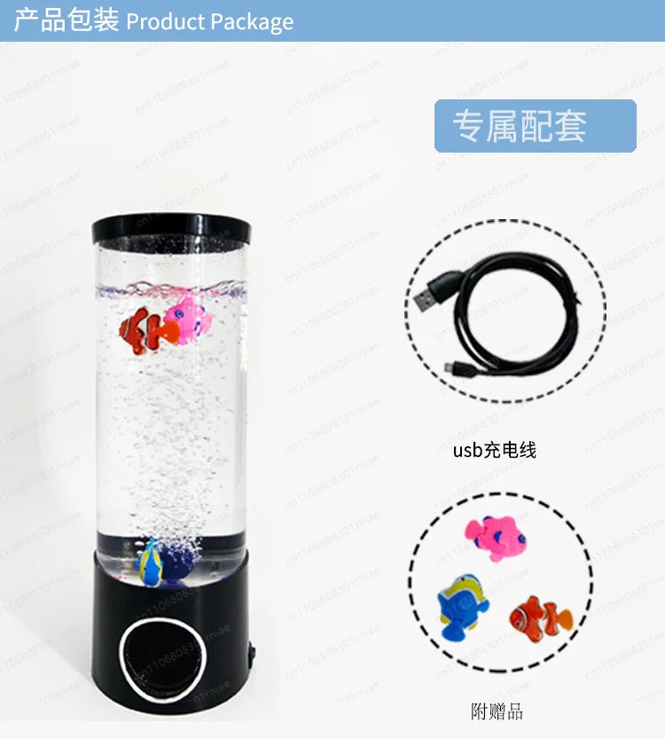 LED Colorful Fish Jellyfish Lamp Simulation Aquarium Home Decor Christmas Night Light