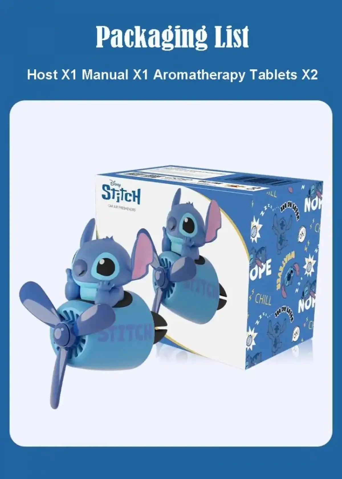 Stitch Car Air Freshener Cute Airplane Vent Clip Perfume Decor Lilo and Stitch Anime Car Accessories Gift for Kids