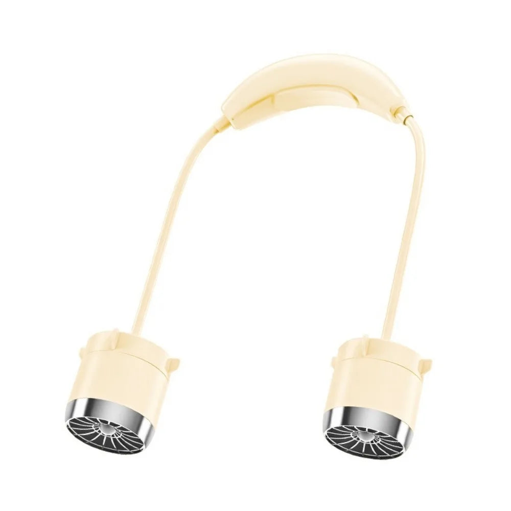 Low Noise Hanging Neck Fan 360° Bendable USB Rechargeable Neck Electric Fan Hands-Free Foldable Around Neck Cooler