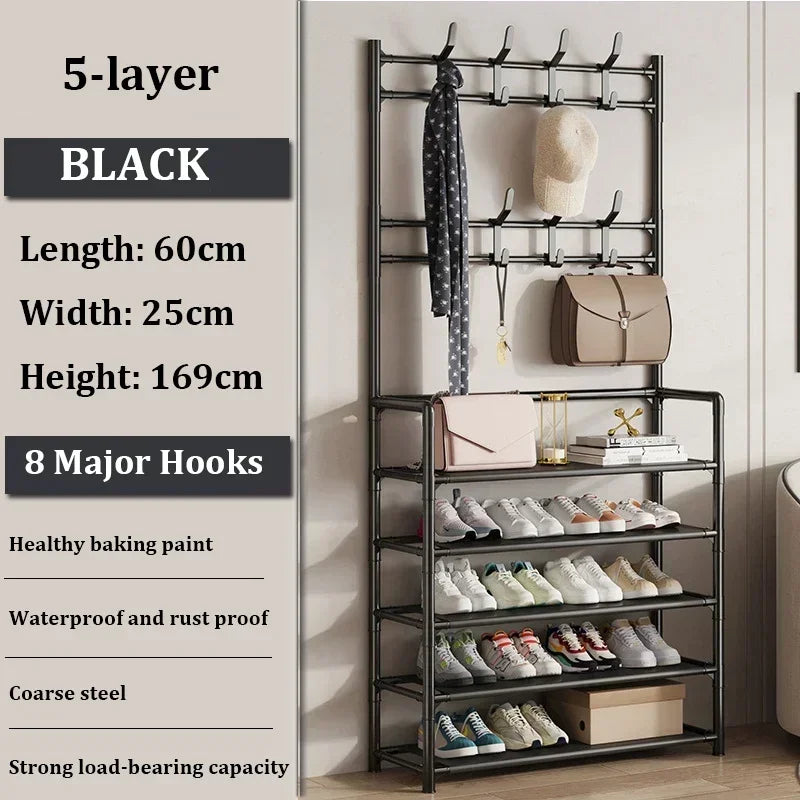 Hat hanger shoe multi-sided shoe rack simple floor shoe and hat load-bearing living room storage rack