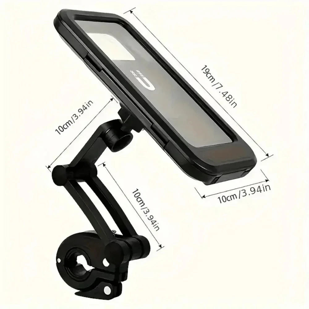 Adjustable Bike Phone Mount 360 Rotatable Retractable Arm Motorcycle Phone Holder Waterproof Shockproof with Touchscreen