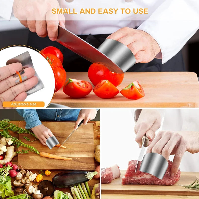Food Grade Stainless Steel Finger Guard - Kitchen Slicing Safety Protector for Vegetable Cutting, Anti-Cut Glove Alternative
