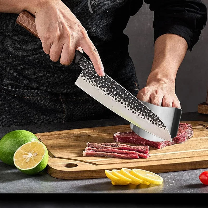 Food Grade Stainless Steel Finger Guard - Kitchen Slicing Safety Protector for Vegetable Cutting, Anti-Cut Glove Alternative