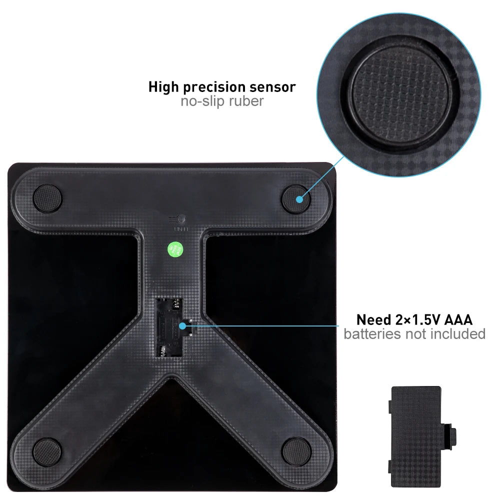 Body Fat Scale Smart Wireless Digital Bathroom Weight Scale Body Composition Analyzer With Smartphone App Bluetooth GUANYAO