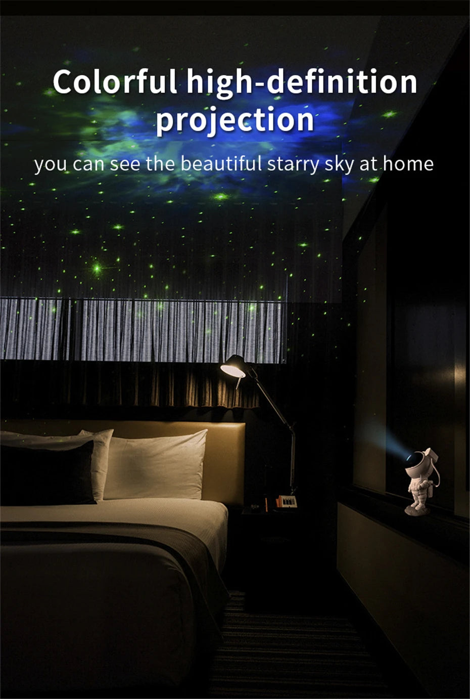 ALIEN Astronaut USB Starry Sky Laser Projector LED Galaxy Lamp for Party Dance Children Bedroom Night Decorative Effect Lights