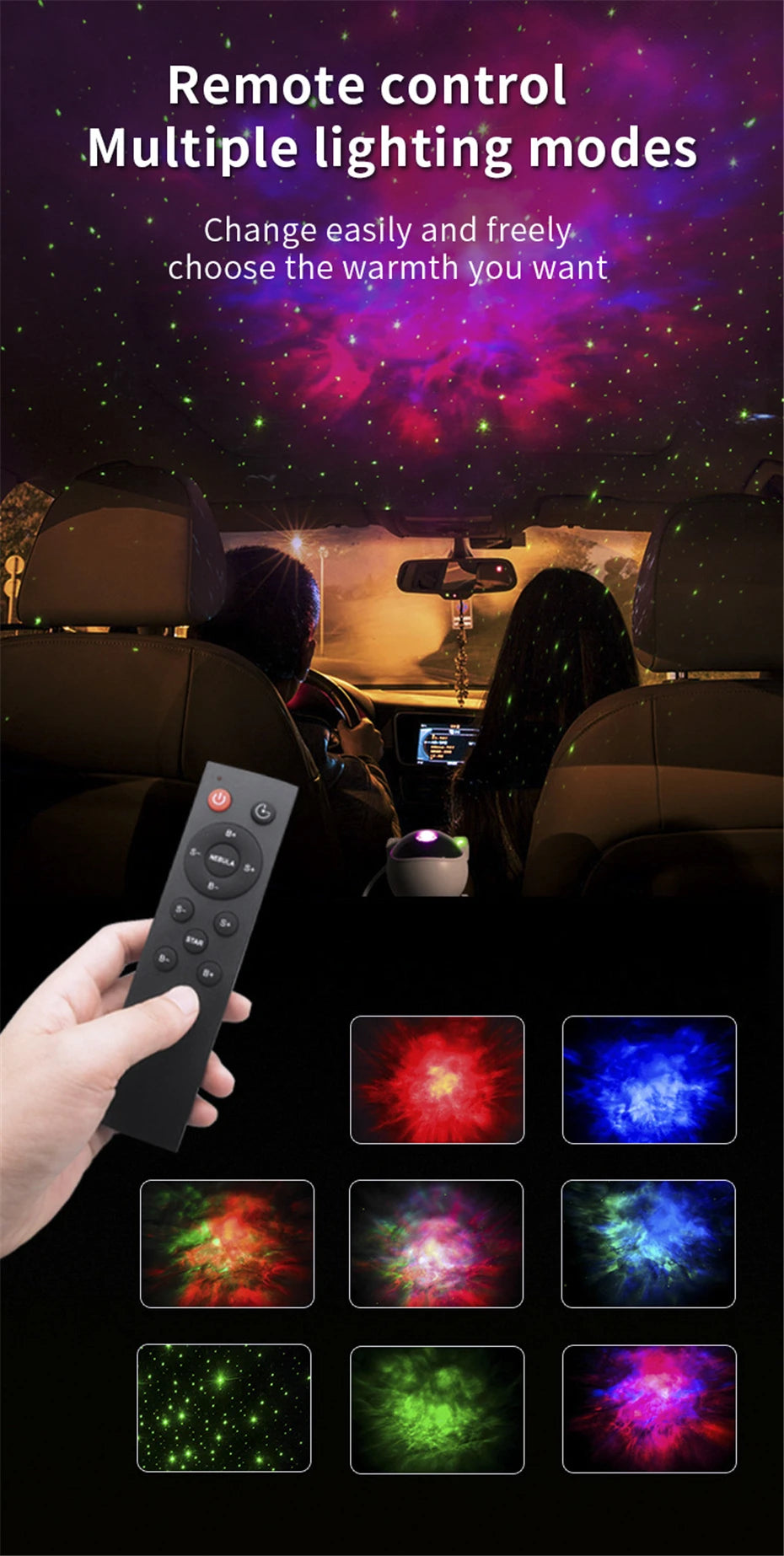 ALIEN Astronaut USB Starry Sky Laser Projector LED Galaxy Lamp for Party Dance Children Bedroom Night Decorative Effect Lights