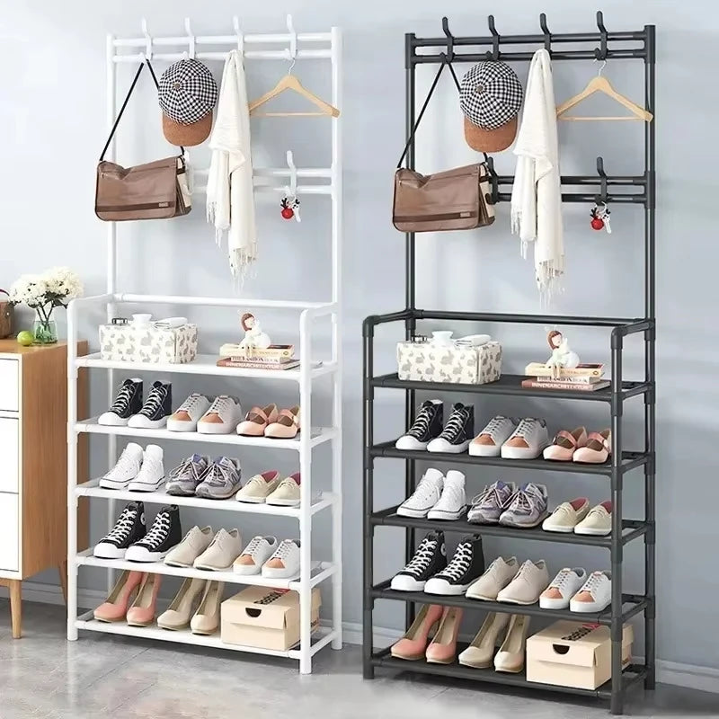 Hat hanger shoe multi-sided shoe rack simple floor shoe and hat load-bearing living room storage rack
