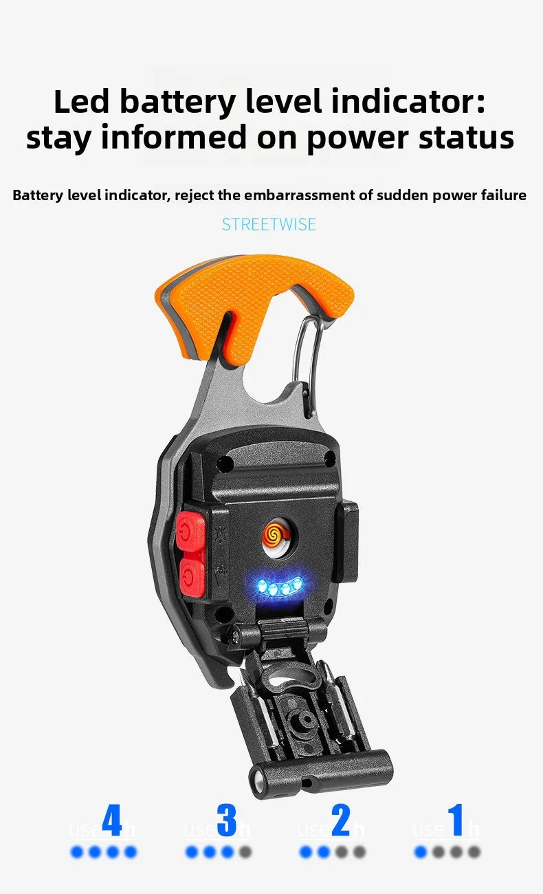 COB keychain work light multifunctional cigarette lighter charging portable camping LED strong light mini camping light