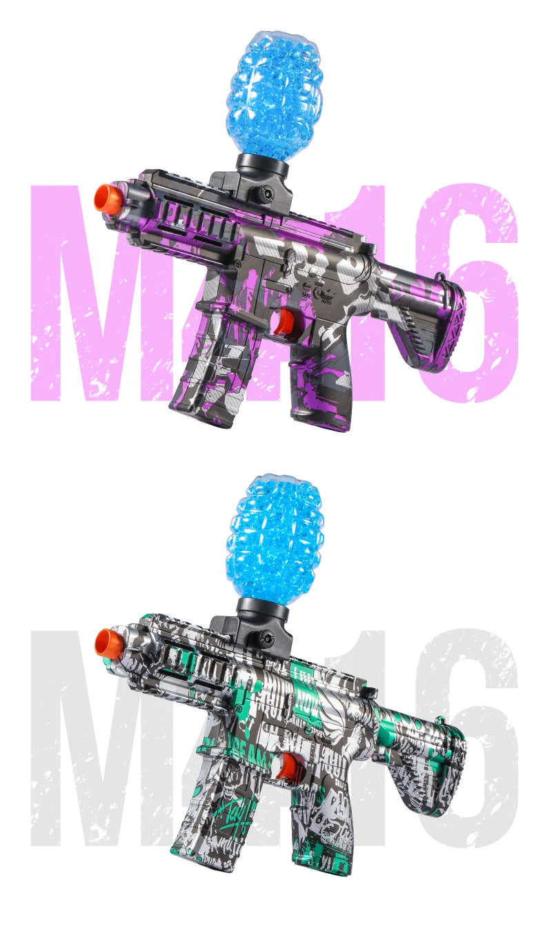 M416 Electric Ball Blaster Toy Gun - High-Speed, Metallic Finish, Rechargeable - Halloween Thanksgiving Gift