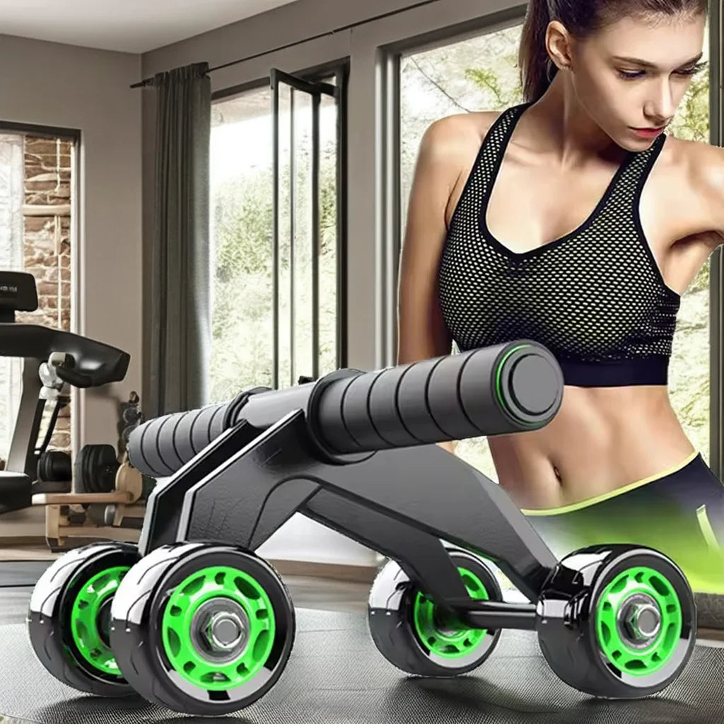 Customizable PVC Foldable Four-Abdominal Gym Fitness Equipment for Home Muscle Training Exercise for Ab Roller Wheel