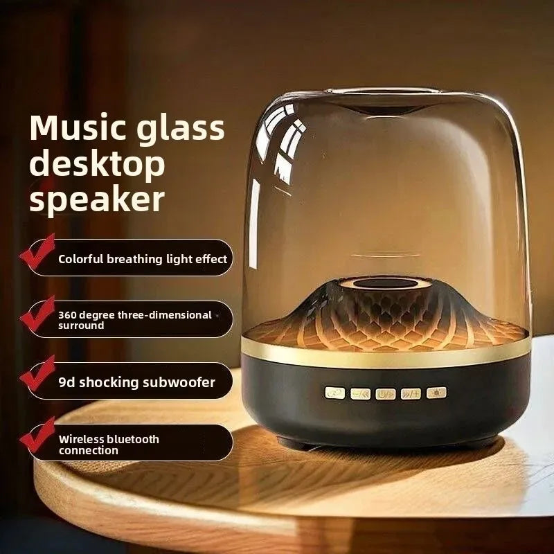 Qisheng Wireless Bluetooth Smart Speaker LED Multi Light Subwoofer TF Card USB Flash Drive FM Radio Home Desktop Decoration