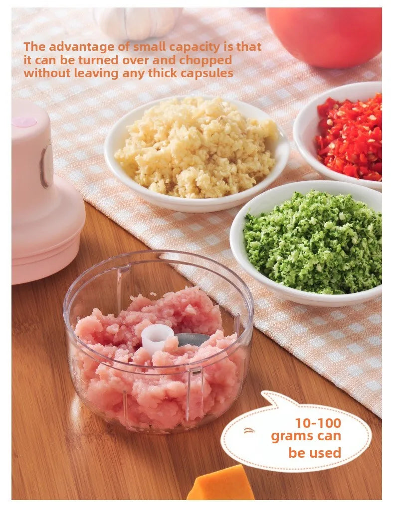 Mini Electric Garlic Chopper Meat Grinder Garlic Masher Machine Sturdy Durable Crushed Ginger Vegetable Crusher Baby Food Maker
