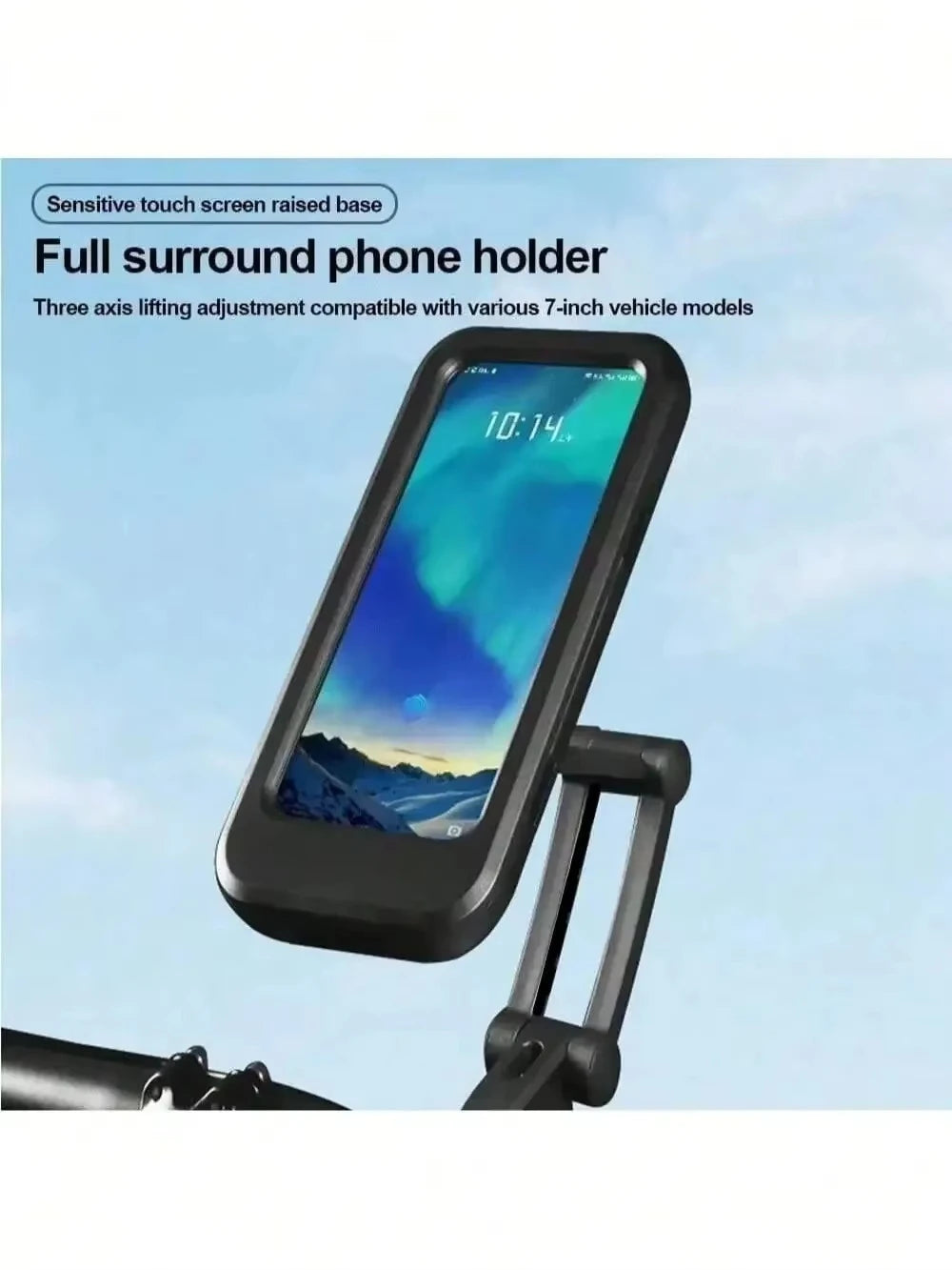 Adjustable Bike Phone Mount 360 Rotatable Retractable Arm Motorcycle Phone Holder Waterproof Shockproof with Touchscreen