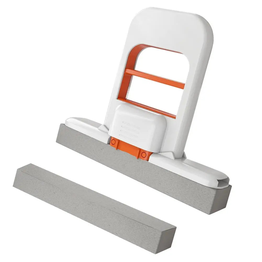 Mini Foldable Desktop Mop,Portable Self-Squeeze Short Mop, Push-Pull to Squeeze and Rinse Wet/Dry Cleaning for Kitchen Bathroom