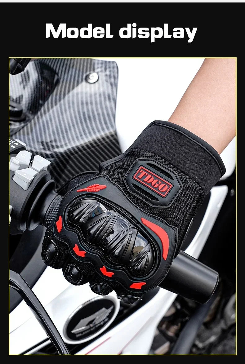 Men's motorcycle supplies windproof gloves all-finger summer touch screen anti-collision and anti-slip racing gloves breathable