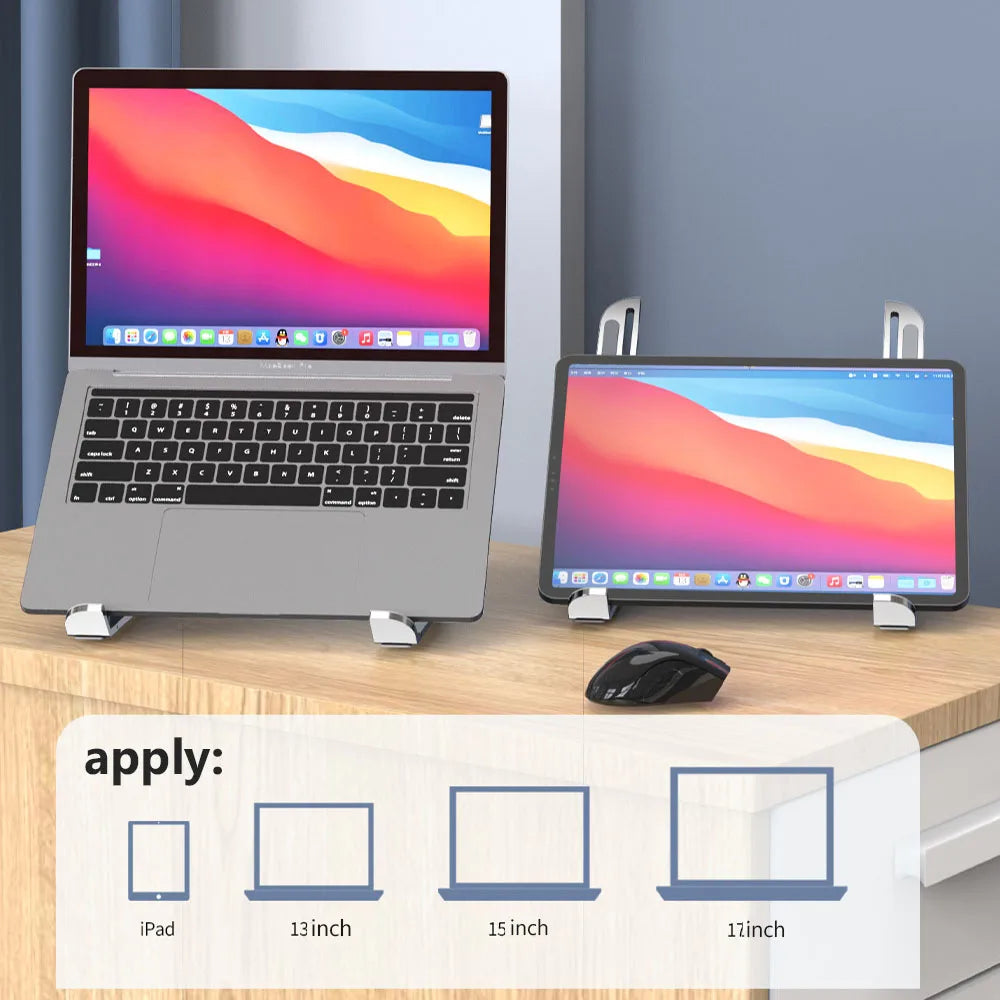 NEW Aluminum alloy laptop stand, folding and lifting vertical base, height increasing computer cooling, tablet stand