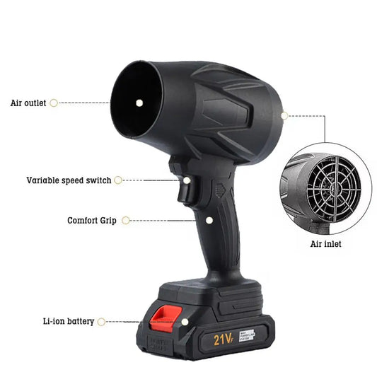 Car Electric Snow Blower Powerful Snow Removal Handheld Fan Accessories Air Turbofan Dust Blower Cleaning Car Blower W6H1