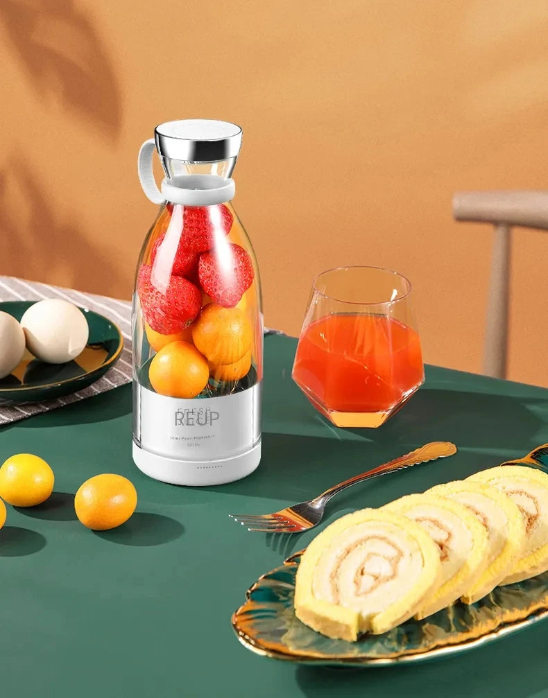 Wireless Charging 4 Blades Electric Juicer Mini Portable Blender Fruit Mixers Extractors Multifunction Juice Maker Machine