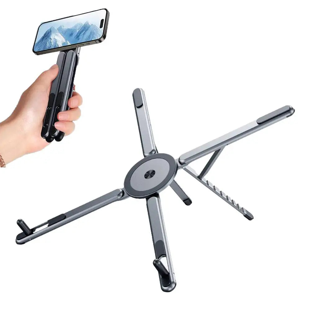 Phone Tablet Magnetic Stand Aluminum Alloy Stand Foldable Tripod Travel Portable Multi-functional Desk Holder For Laptop R7D8