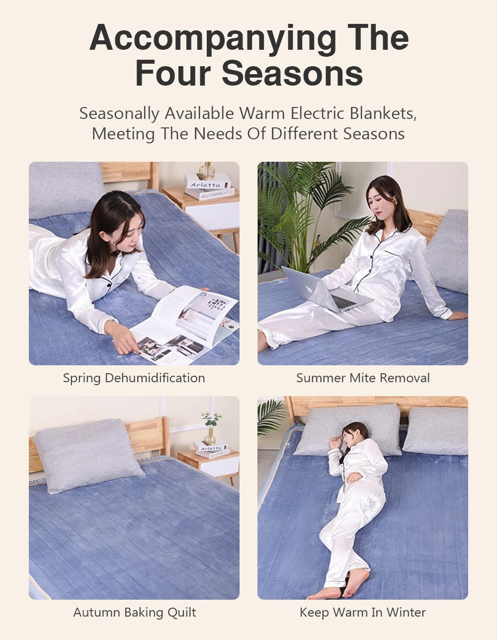 Intelligent Switch Electric Blanket 220V Thicker Heater Blanket Mattress Thermostat Electric Heating Blanket Body Warmer FluffyI