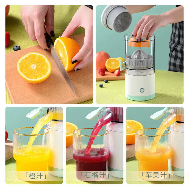 Electric juicer USB rechargeable citrus lemon juicer wireless fruit blender automatic fresh juicer