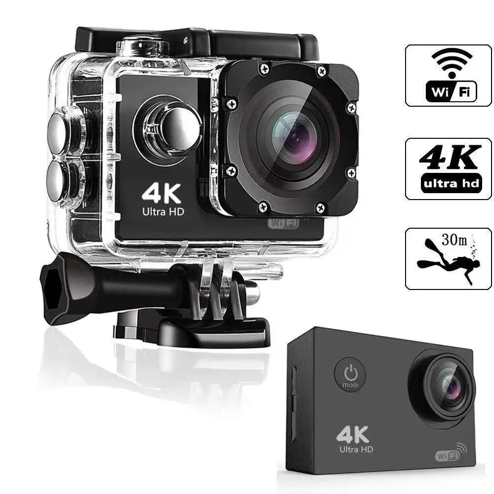 4K Ultra HD Action Camera Pro 60FPS EIS Anti-Shake WiFi Remote Control Sport Cam for Bicycle Motorcycle Helmet Dashcam