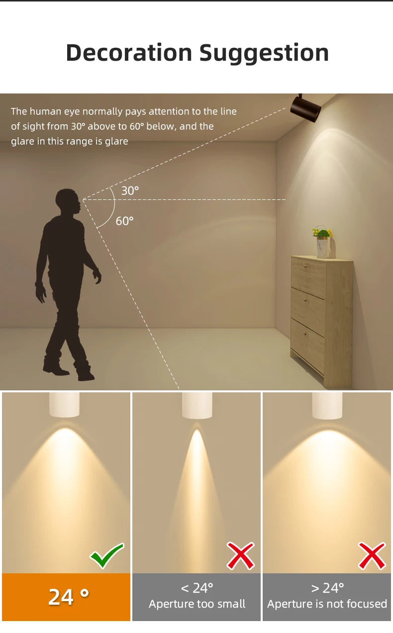 LED Track Light Set 30W Track Lamp 180-265V COB Spotlights Rail Lighting Fixture for Home Lighting Living Room Track Lighting