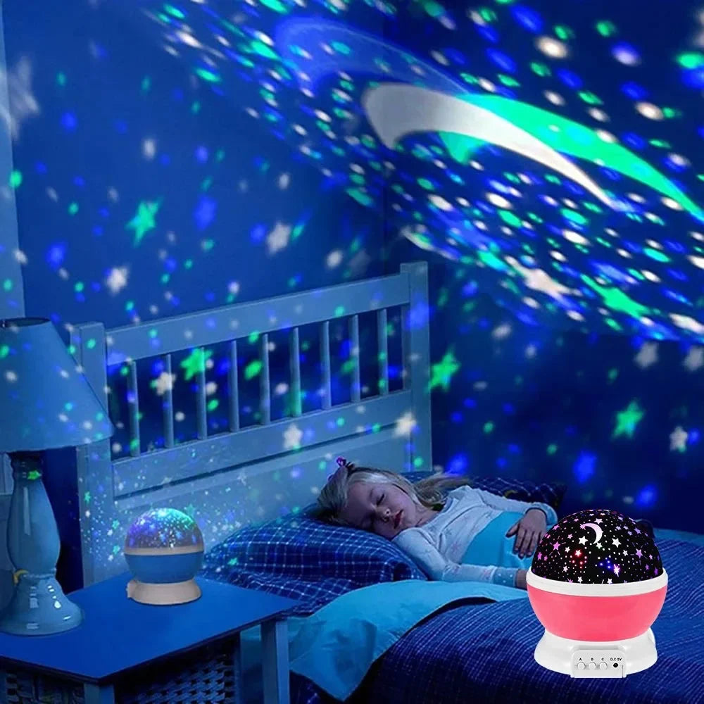 Starry Sky Projector Night Light LED Lamp Decor Rotating Starry Nursery Moon Galaxy Projector table lamp for Kids Bedroom Decor