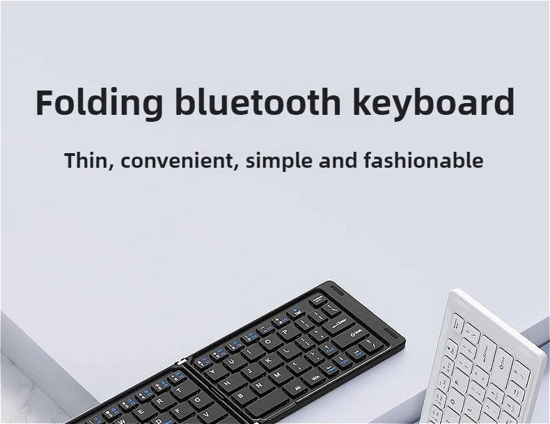 MINGCVIL Mini Foldable Wireless Keyboard Slim Portable Bluetooth Keyboard Rechargeable Folding Keyboard for IOS Windows Android