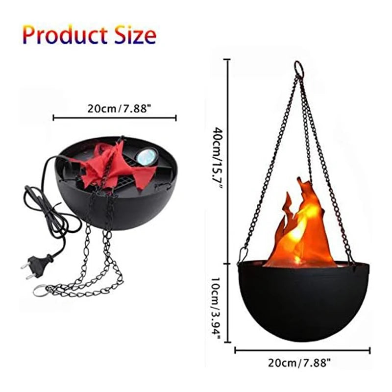 3D Fake-Fire Light, Hanging LED Flame Light, Artificial LED Silk Flame Stage Effect Light Realistic Campfire Lamp Prop Durable