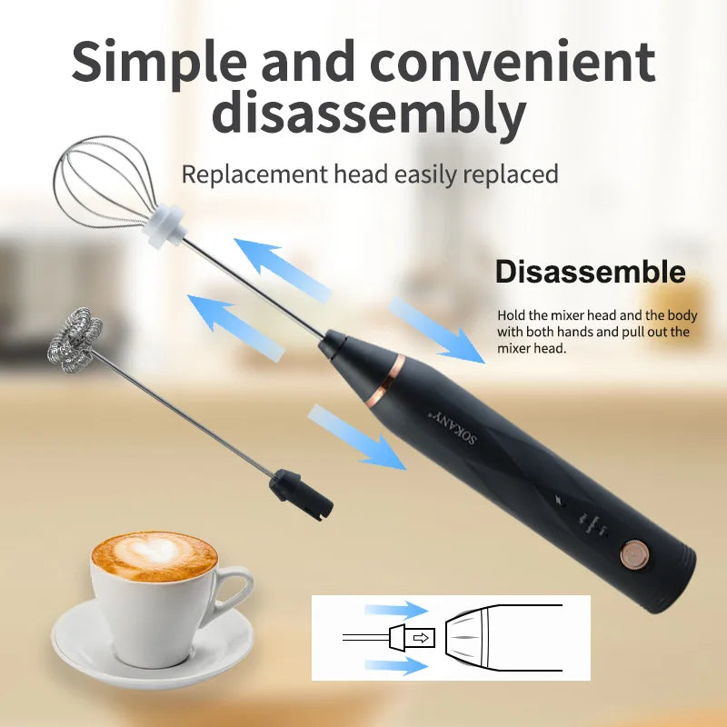 SOKANY201A Handheld Electric Eggbeater Home Cooking Machine Portable Coffee Mixer Small Appliance for Kitchen