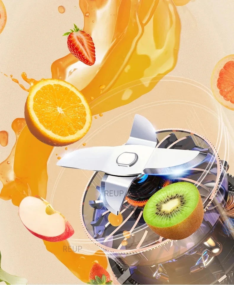 Wireless Charging 4 Blades Electric Juicer Mini Portable Blender Fruit Mixers Extractors Multifunction Juice Maker Machine