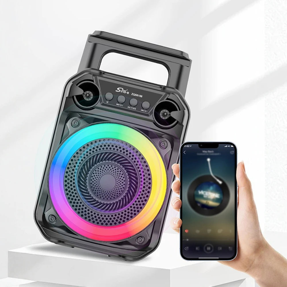 Portable Speaker Stereo Sound Wireless Speaker Rich Bass Karaoke Speaker Subwoofer Suitable for Home Theater Outdoor Dance Party