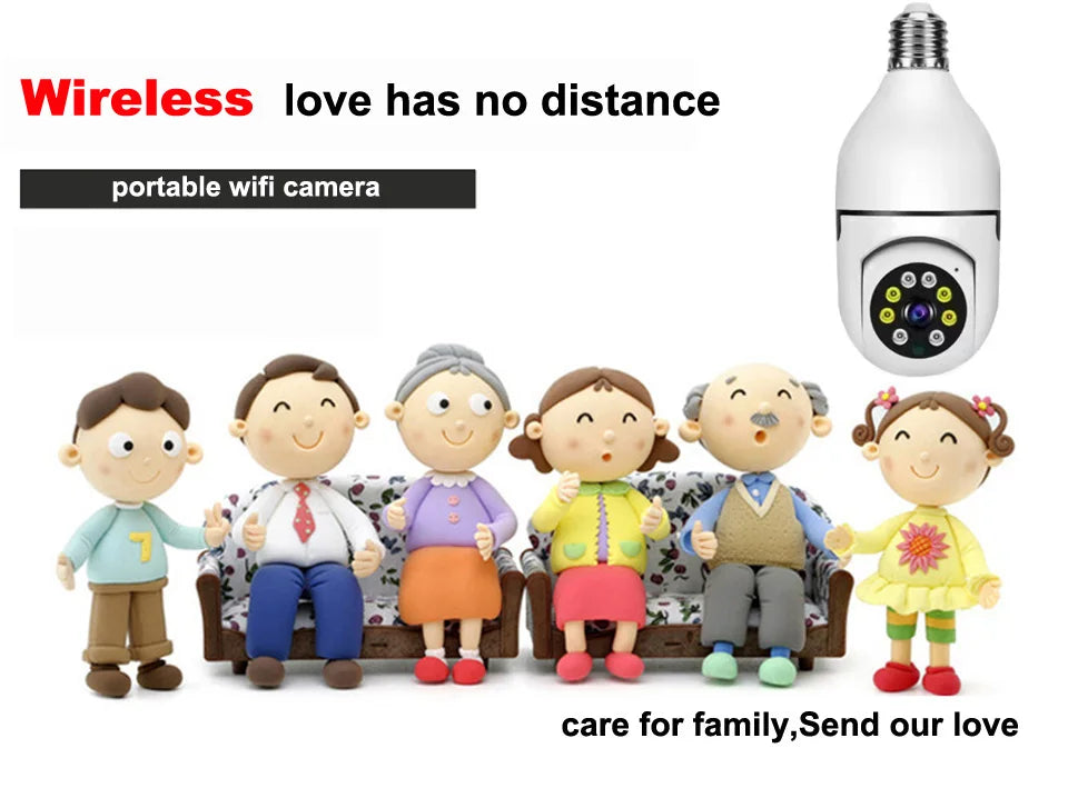 Intelligenc A6 Bulb Camera High-Definition Night Vision Security Monitoring 360 Degree Panoramic Indoor Wireless Wifi Camera E27