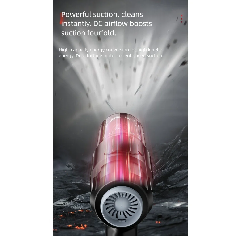 9000Pa Suction Car Vacuum Cleaner High Power 1500mAh Cordless Auto Vacuum Super Suction Multifunctional Wireless Dust Blower