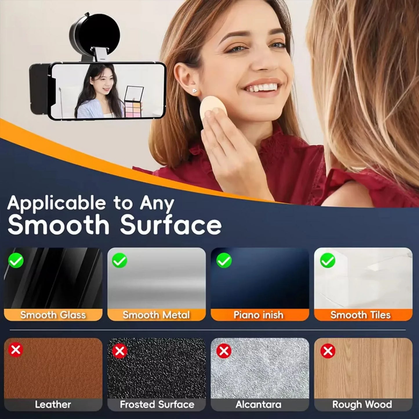 Super Strong Vacuum Suction Cup Magnetic Phone Holder 360° Rotatable Adjustable Foldable Car Phone Stand