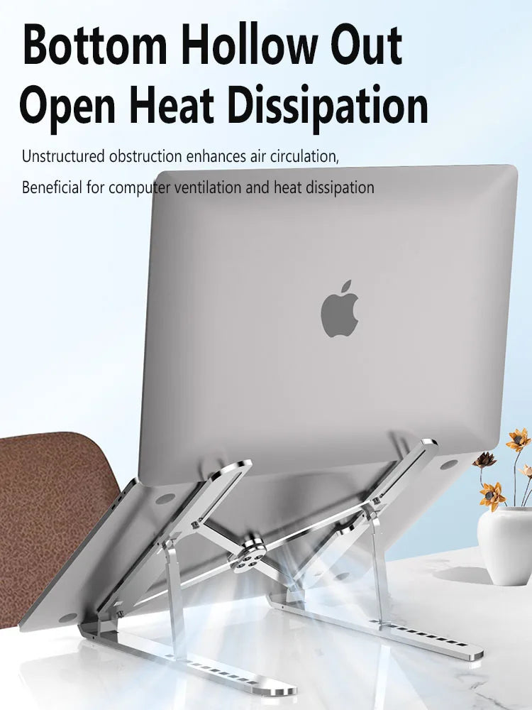NEW Aluminum alloy laptop stand, folding and lifting vertical base, height increasing computer cooling, tablet stand