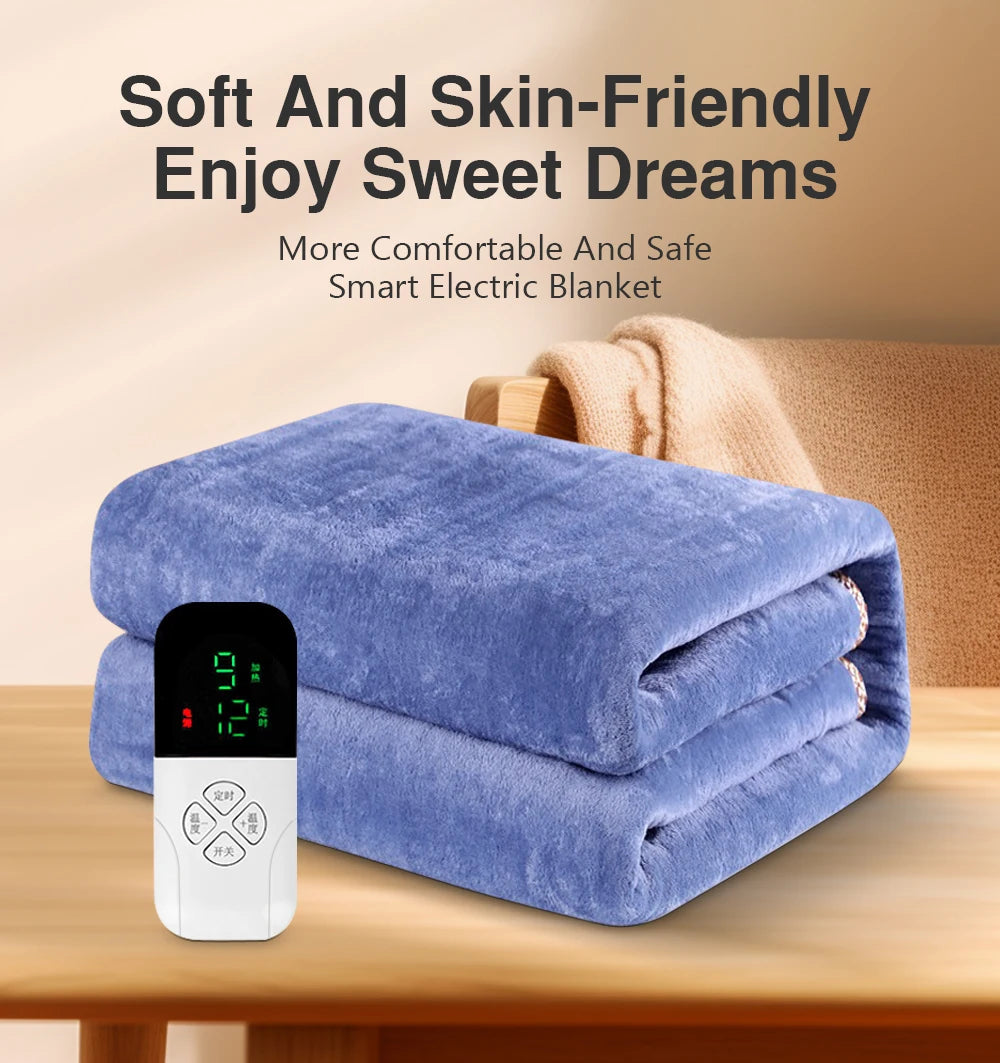 Intelligent Switch Electric Blanket 220V Thicker Heater Blanket Mattress Thermostat Electric Heating Blanket Body Warmer FluffyI