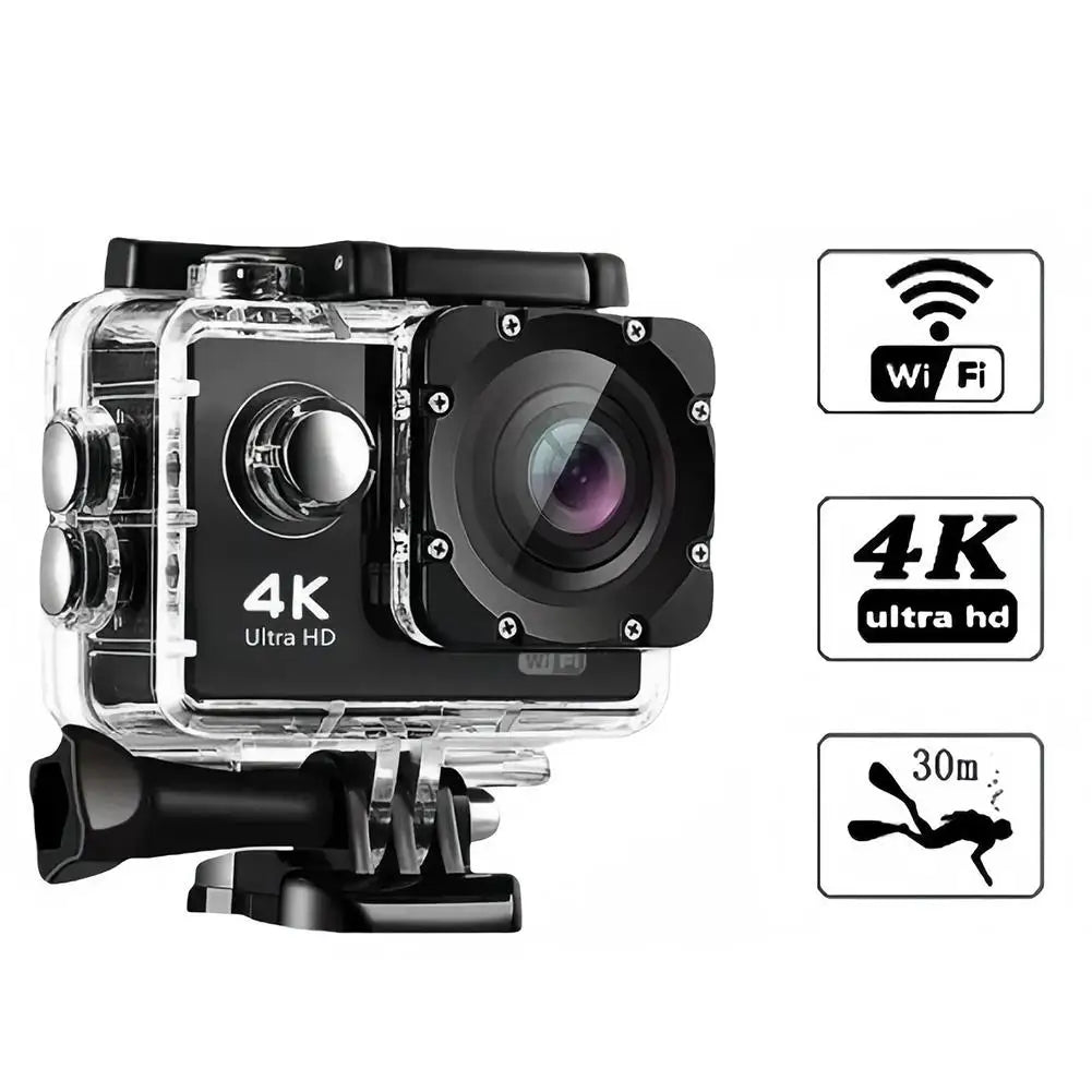 4K Ultra HD Action Camera Pro 60FPS EIS Anti-Shake WiFi Remote Control Sport Cam for Bicycle Motorcycle Helmet Dashcam
