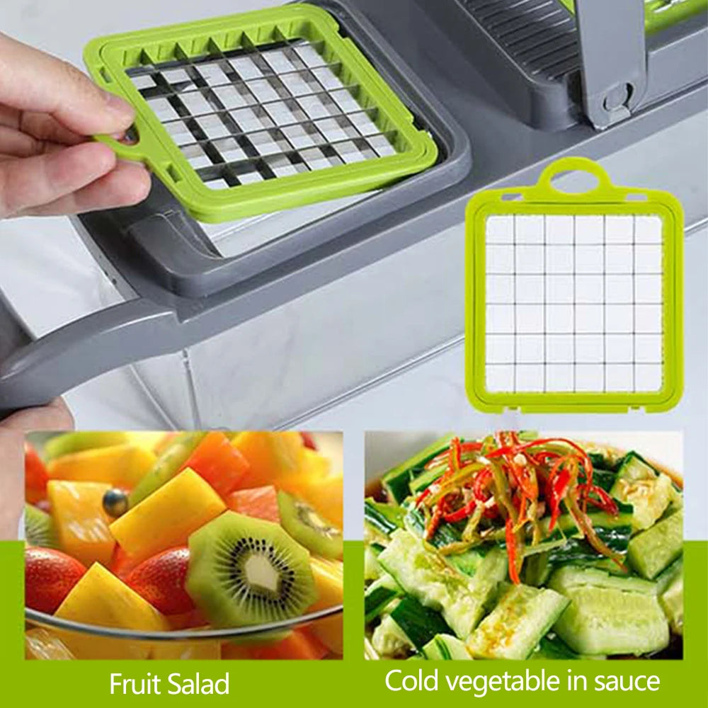14 in 1 Multifunctional Vegetable Chopper Onion Chopper Handle Food Grate Food Chopper Kitchen Vegetable Slicer Dicer Cut