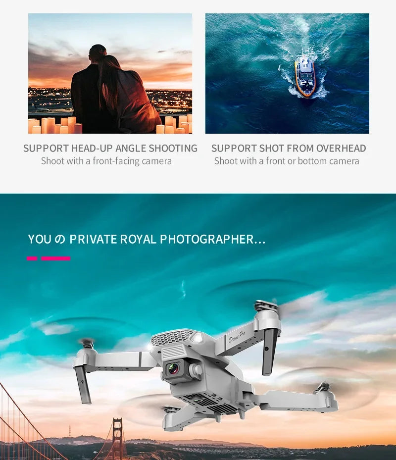 E88 Pro WiFi FPV Drone 4K HD Camera Height Hold Foldable Quadcopter Ideal Gift for Beginners
