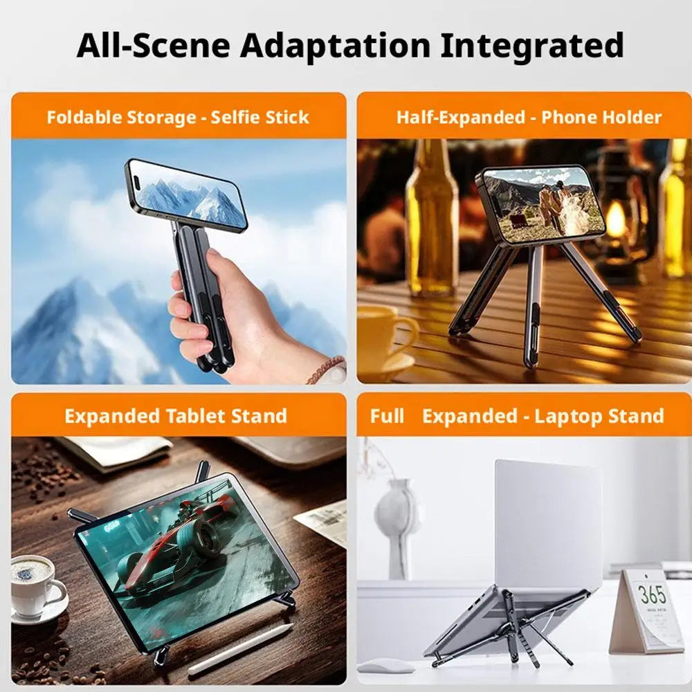 Phone Tablet Magnetic Stand Aluminum Alloy Stand Foldable Tripod Travel Portable Multi-functional Desk Holder For Laptop R7D8