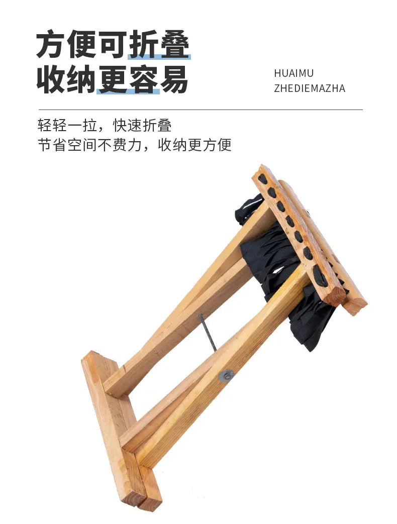Folding Wood Step Stool Small Shoe Outdoor Space Saving Foot Stool Modern Camping Fishing Ergonomic Tabouret Patio Furniture