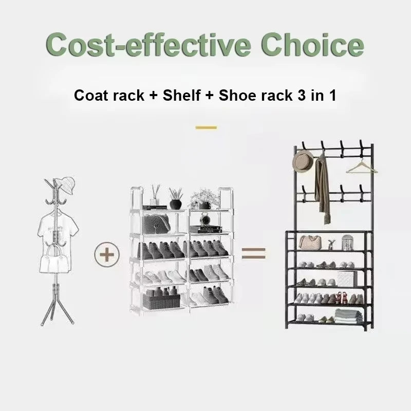 Hat hanger shoe multi-sided shoe rack simple floor shoe and hat load-bearing living room storage rack