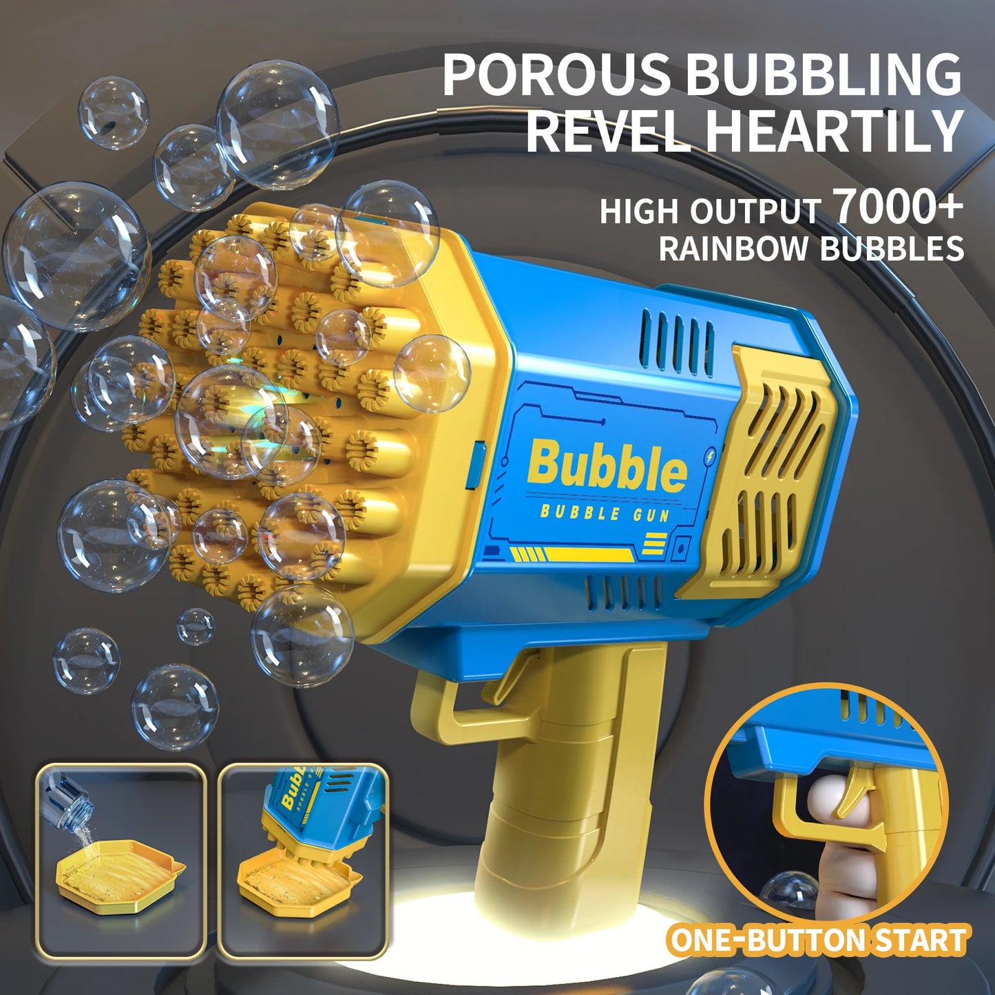 76 Hole Bubble Machine Fully Automatic Bubble Blowing Light Outdoor Bubble Machine without Battery without Bubble Water