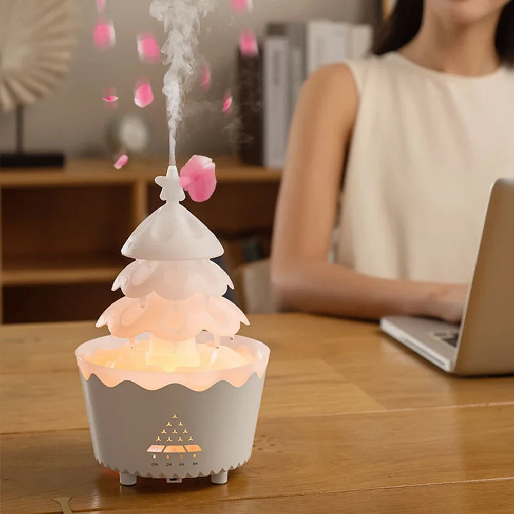 Rotate Umbrella Water Drop Air Humidifier with Colorful Light Raindrop Aroma Essential Oil Diffuser Aromatherapy Humidifiers